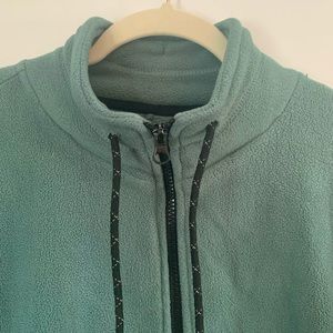 Muted Green/Teal Cropped Zip-up Fleece - Size Large